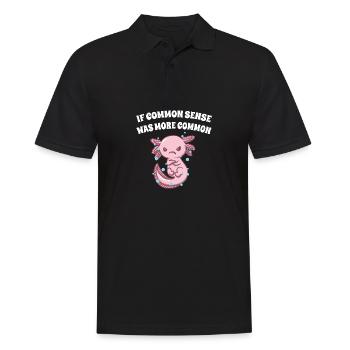 If common sense is more often funny - Men's Polo Shirt - black - Front - Kai (181cm)