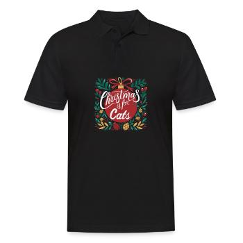 Noël est pour les chats Joie festive des fêtes - Polo Homme - noir - Devant - Kai (181cm)