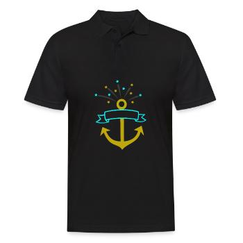 USA Anchor Gift America American USA Vereini - Men's Polo Shirt - black - Front - Kai (181cm)
