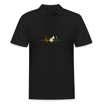 Horn player heartbeat French horn - Men's Polo Shirt - black - Front - Kai (181cm)