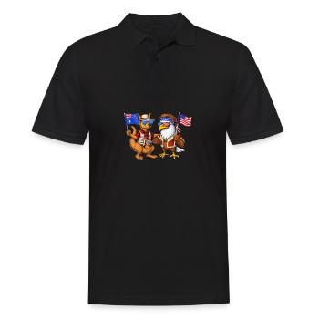 Kangourou australien Pygargue à tête blanche américain - Polo Homme - noir - Devant - Kai (181cm)