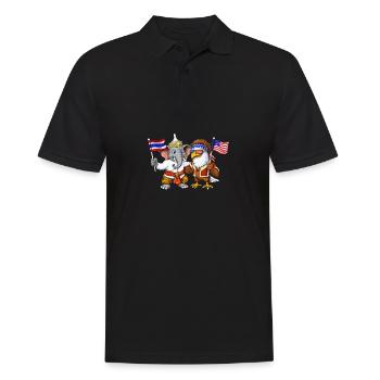 Thaïlande Elephan Pygargue à tête blanche d’Amérique - Polo Homme - noir - Devant - Kai (181cm)
