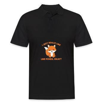 I Just really like foxes funny fox - Men's Polo Shirt - black - Front - Kai (181cm)