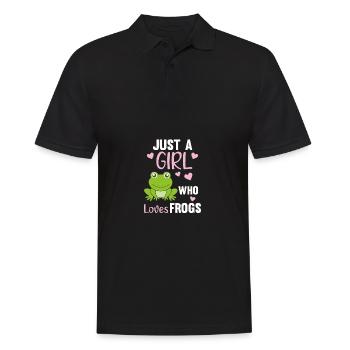 Juste une fille qui aime Frogs la grenouille - Polo Homme - noir - Devant - Kai (181cm)
