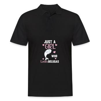 Juste une fille qui aime Les bélugas doux baleine - Polo Homme - noir - Devant - Kai (181cm)