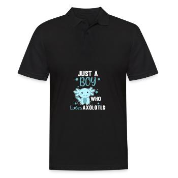 Axolotl Liebhaber süße Tiere für Jungen blau - Männer Poloshirt - Schwarz - Vorne - Kai (181cm)