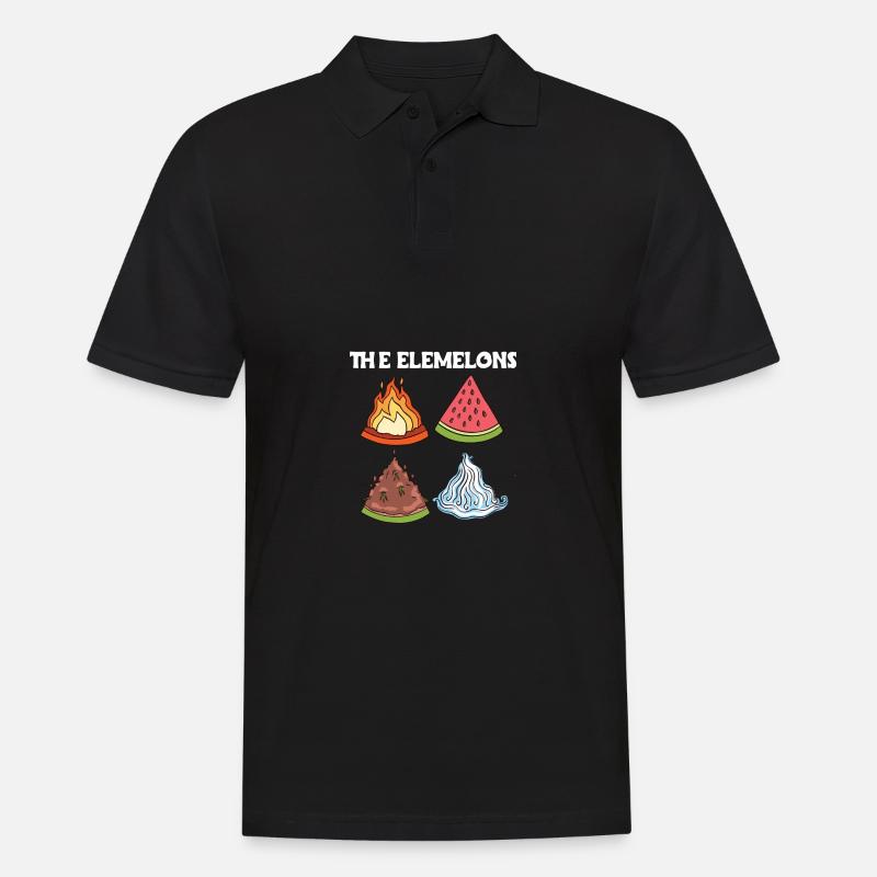 The Elemelons Melonen in den vier Elementen - Männer Poloshirt - Schwarz