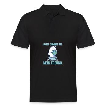 Polar bear thin ice my friend funny - Men's Polo Shirt - black - Front - Kai (181cm)