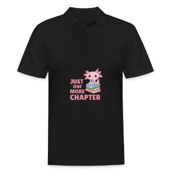 Just one more chapter süßes Axolotl mit Bücher - Männer Poloshirt - Schwarz - Vorne - Kai (181cm)