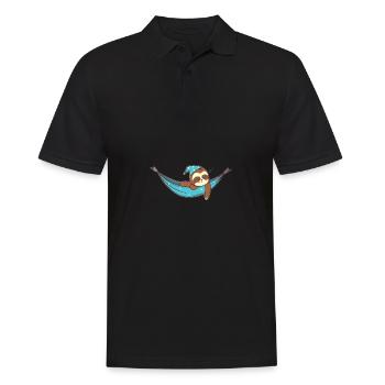 Sleeping Sloth Cute Cute Sloth Gift Idea - Men's Polo Shirt - black - Front - Kai (181cm)