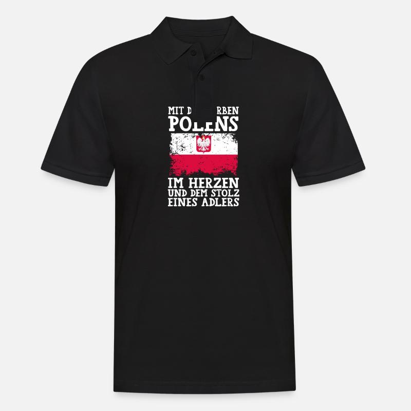 Pole Polnisch Polen - Männer Poloshirt - Schwarz