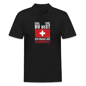 Schweizer Schweiz - Männer Poloshirt - Schwarz - Vorne - Kai (181cm)