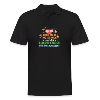 Parents School Child Primary School First Grade Enrollment - Men's Polo Shirt - black - Front - Kai (181cm)