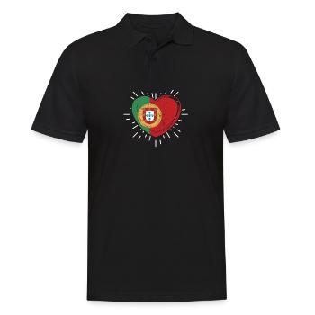 Portugiesen Herzschlag Portugal - Männer Poloshirt - Schwarz - Vorne - Kai (181cm)