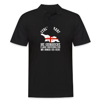 Georgian Georgia - Men's Polo Shirt - black - Front - Kai (181cm)