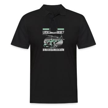 Pilot Helikopter Hubschrauber - Männer Poloshirt - Schwarz - Vorne - Kai (181cm)