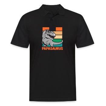 Papa Père Dino Dinosaure Papasaurus - Polo Homme - noir - Devant - Kai (181cm)