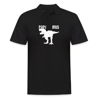 Papa Père Dino Dinosaure Papasaurus - Polo Homme - noir - Devant - Kai (181cm)
