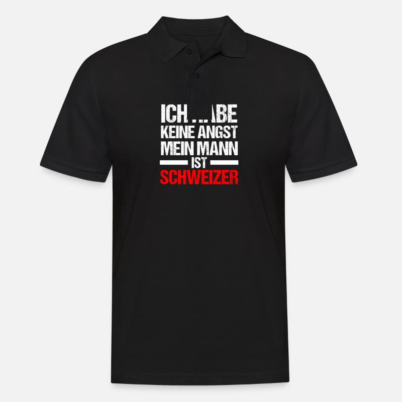 Schweizer Schweiz - Männer Poloshirt - Schwarz