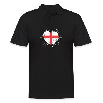 Großbritannien Deutschland Herz England - Männer Poloshirt - Schwarz - Vorne - Kai (181cm)