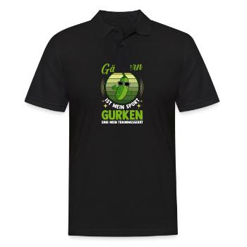 Gärtner Gurke Bauer Garten - Männer Poloshirt - Schwarz - Vorne - Kai (181cm)