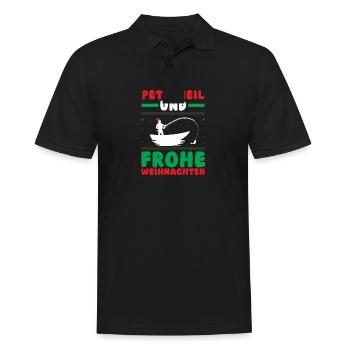 Santa Claus Fishing Christmas Party Christmas - Men's Polo Shirt - black - Front - Kai (181cm)