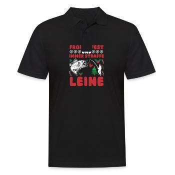 Santa Claus Fishing Christmas Party Christmas - Men's Polo Shirt - black - Front - Kai (181cm)