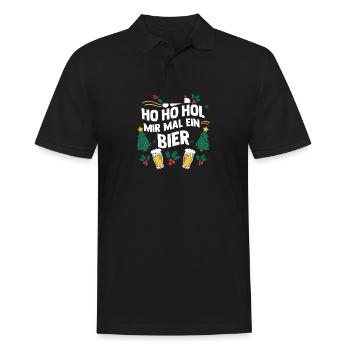 Noël Ho Ho Offrez-moi une bière - Polo Homme - noir - Devant - Kai (181cm)