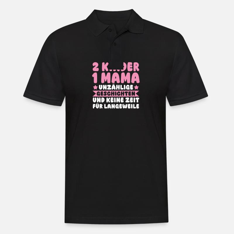 Mama Von 2 Kindern - Männer Poloshirt - Schwarz