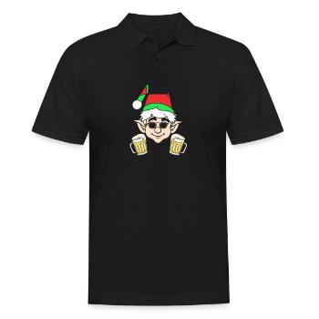 Père Noël Elfe de Noël Bière Elfe de Noël - Polo Homme - noir - Devant - Kai (181cm)