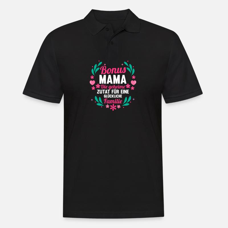 Stiefmutter Pflegemutter Ziehmutter Bonusmama - Männer Poloshirt - Schwarz