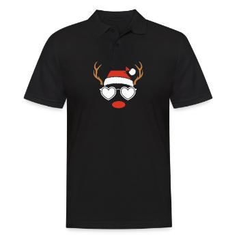 Père Noël Renne de Noël - Polo Homme - noir - Devant - Kai (181cm)