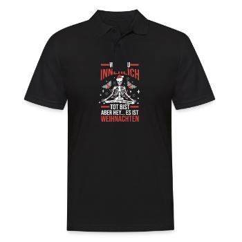 Weihnachtsmann Weihnachten - Männer Poloshirt - Schwarz - Vorne - Kai (181cm)