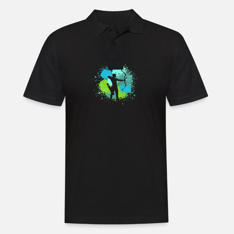 Bogenschütze Bogenschießen - Männer Poloshirt - Schwarz