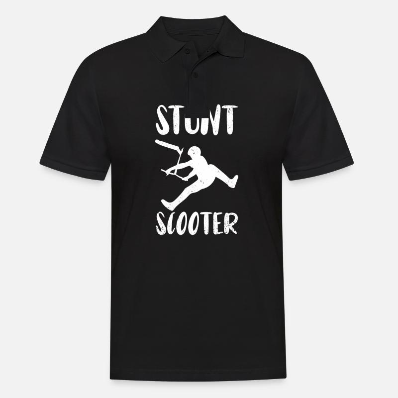 Stuntscooter Scooter Tretroller - Männer Poloshirt - Schwarz