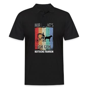 Kutscher Kutsche Pferdekutscher Kutschieren - Männer Poloshirt - Schwarz - Vorne - Kai (181cm)