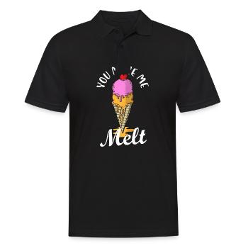 you make me melt Design for a food saying and - Männer Poloshirt - Schwarz - Vorne - Kai (181cm)