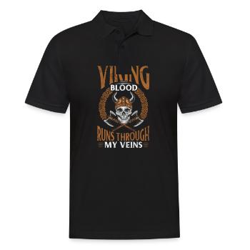 Le sang viking scandinave viking des Vikings coule à travers mon - Polo Homme - noir - Devant - Kai (181cm)