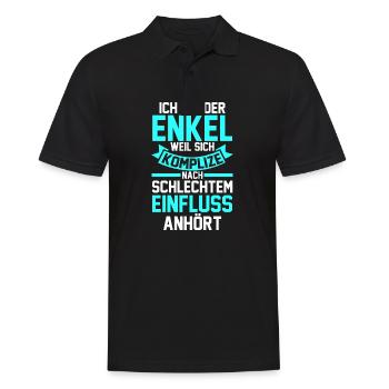 Enkel - Männer Poloshirt - Schwarz - Vorne - Kai (181cm)