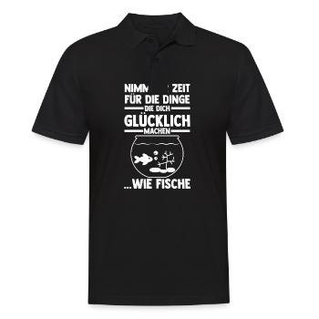 Aquarium Aquaristik Fische - Männer Poloshirt - Schwarz - Vorne - Kai (181cm)