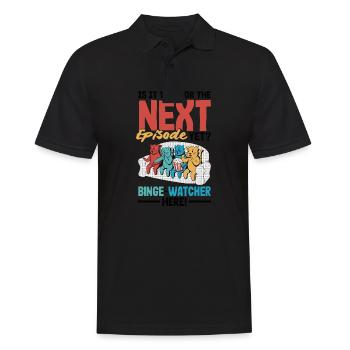 Next Episode Marathon Watcher's - Männer Poloshirt - Schwarz - Vorne - Kai (181cm)