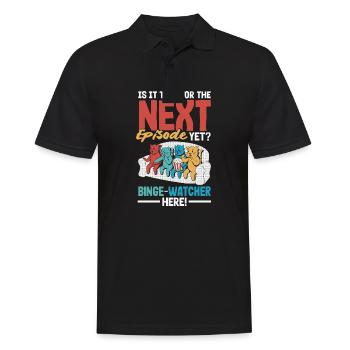 Next Episode Marathon Watcher's - Männer Poloshirt - Schwarz - Vorne - Kai (181cm)