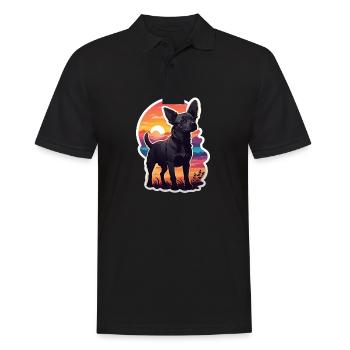 Dog at Sunset - Men's Polo Shirt - black - Front - Kai (181cm)
