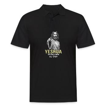 Yeshua – The King Is Coming Bold powerful Design - Men's Polo Shirt - black - Front - Kai (181cm)