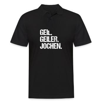 Jochen - Männer Poloshirt - Schwarz - Vorne - Kai (181cm)