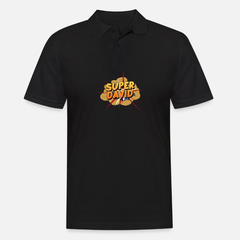 David - Männer Poloshirt - Schwarz