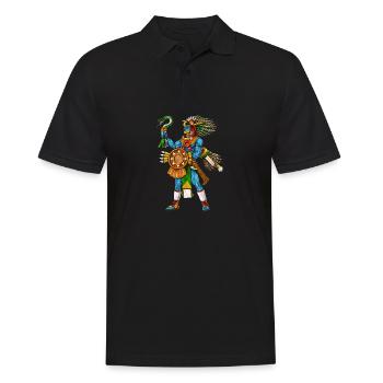 Aztec God Huitzilopochtli - Men's Polo Shirt - black - Front - Kai (181cm)