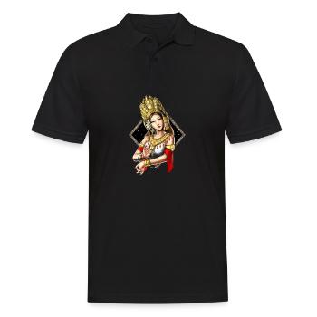 Cambodian Khmer Apsara Dancer - Men's Polo Shirt - black - Front - Kai (181cm)