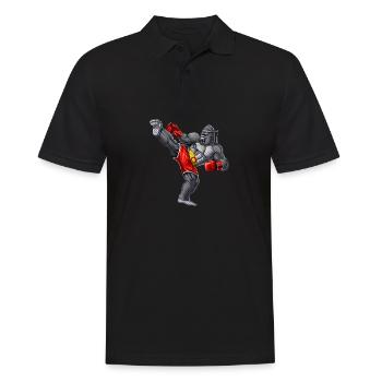 Gorilla Muay Thai Fighter - Polo Homme - noir - Devant - Kai (181cm)