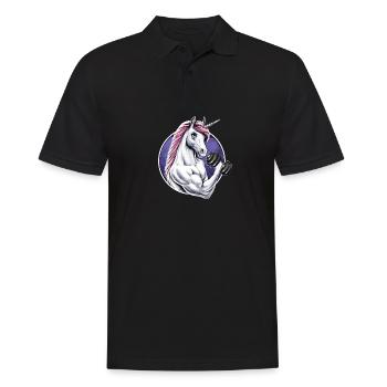 Unicorn Gym Fitness - Men's Polo Shirt - black - Front - Kai (181cm)